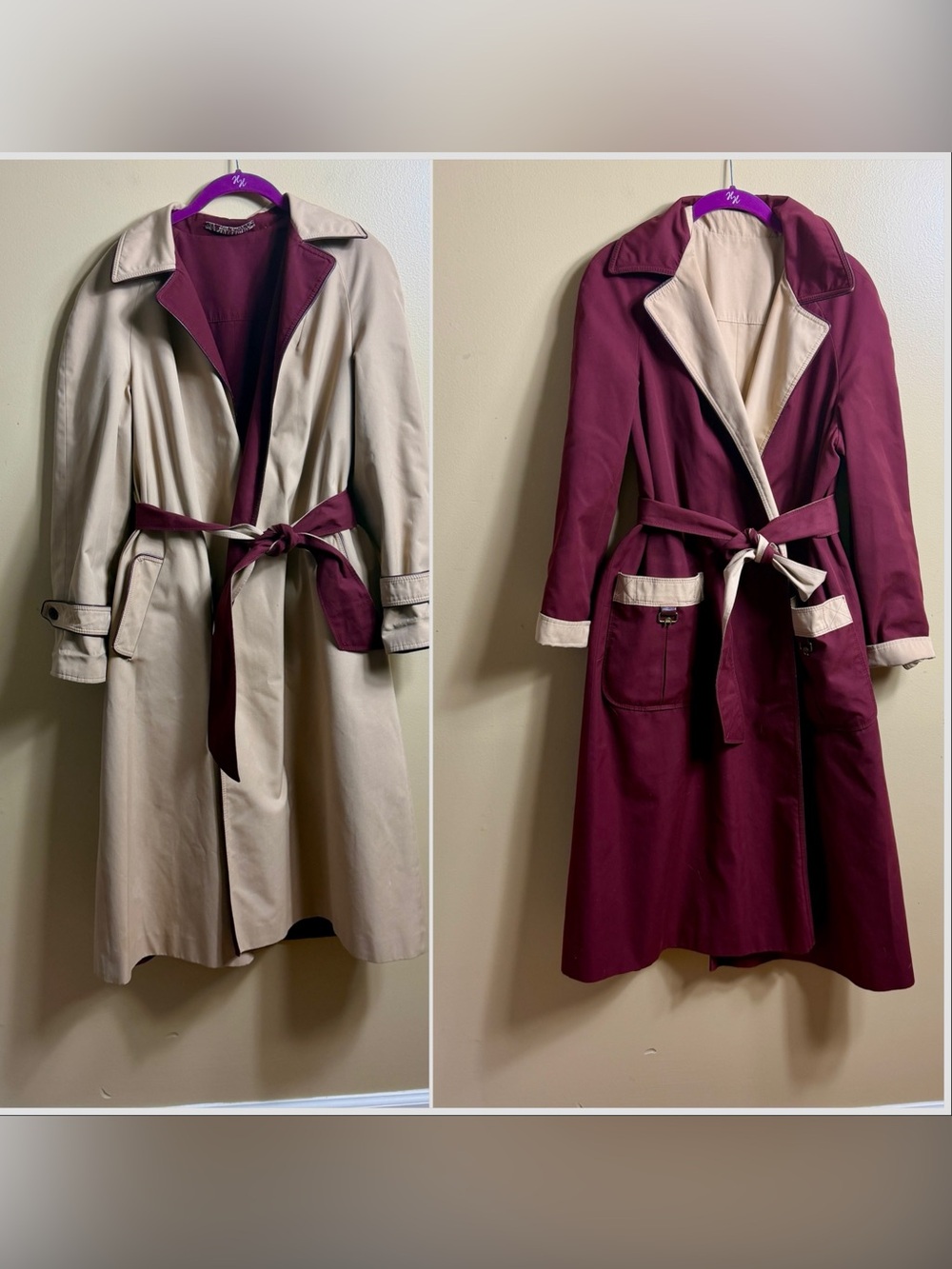 Vintage Etienne Aigner reversible trench coat generally size 12 - Picture 1 of 12